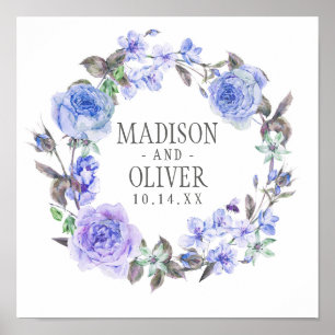 Pastel Purple Watercolor Floral   Wedding Poster