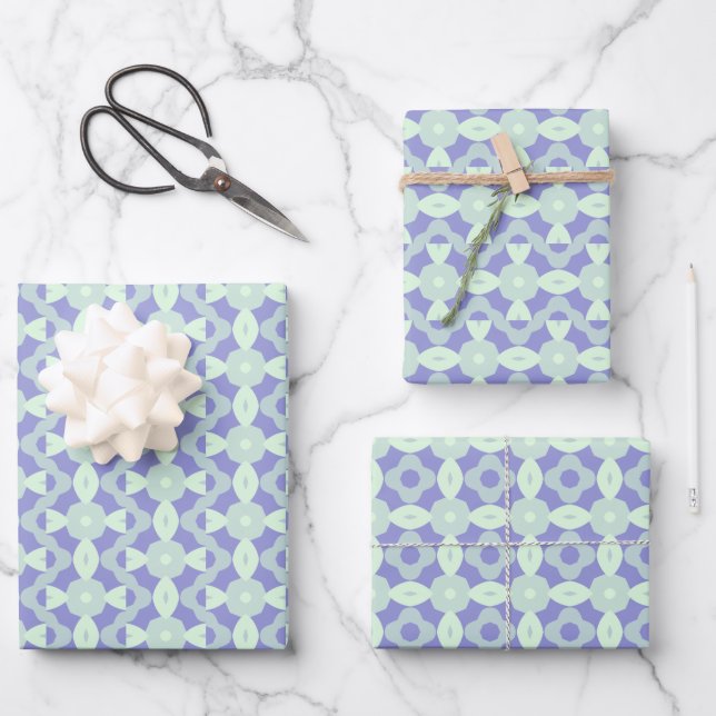 Pastel Purpliana 7 Muster Geschenkpapier Set (Vorderseite)