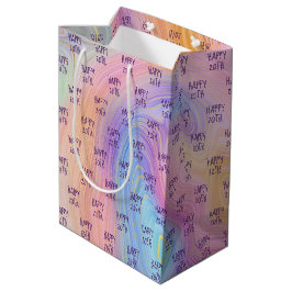 Pastel Rainbow 20. Geburtstag Mittlere Geschenktüte