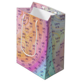 Pastel Rainbow 30. Geburtstag Mittlere Geschenktas Geschenktüte