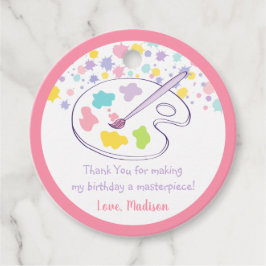 Pastel Rainbow Art Party Geburtstag Geschenkanhänger