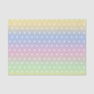 Pastel Rainbow Asanoha Geometric Stars Muster Seidenpapier