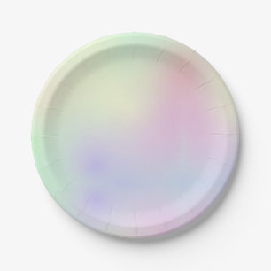Pastel Rainbow Ästhetischer Holograph Pappteller