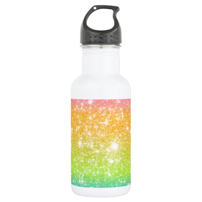 Pastel Rainbow Astral Glitzer Trinkflasche (Vorderseite)