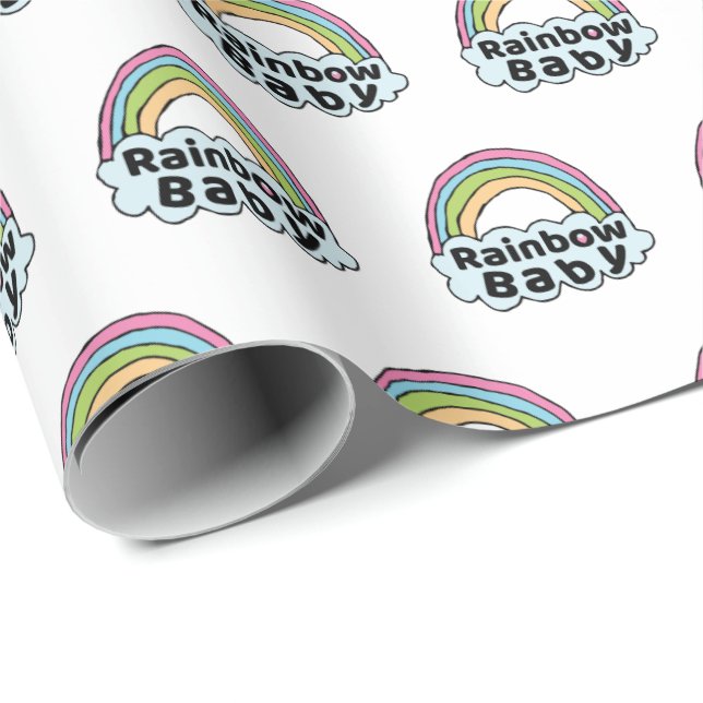 Pastel Rainbow Baby Birth Blessing Birth Miracle Geschenkpapier (Rolleneckpunkt)