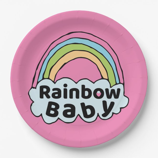 Pastel Rainbow Baby Birth Blessing Birth Miracle Pappteller (Vorderseite)