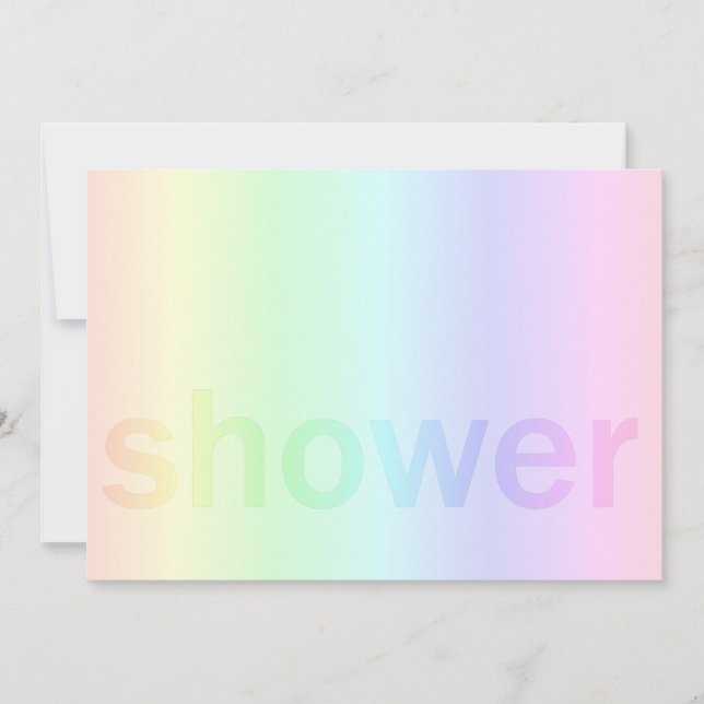 Pastel Rainbow Baby Dusche Einladung (Vorderseite)