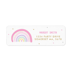 Pastel Rainbow Baby Dusche Rücksendeadresse