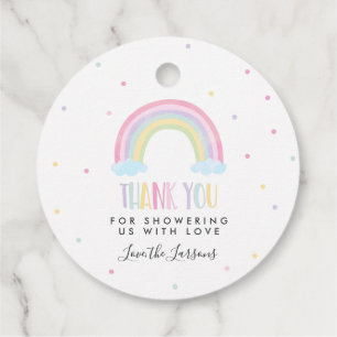 Pastel Rainbow Baby Duschgeschenk Geschenkanhänger