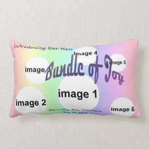 Pastel Rainbow Baby Girl Custom Foto Collage Lendenkissen