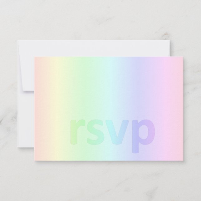 Pastel Rainbow Baby shower RSVP (Devant)