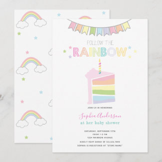 Pastel Rainbow Baby ShowParty Einladung