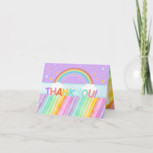Pastel Rainbow Birthday Danke Karte
