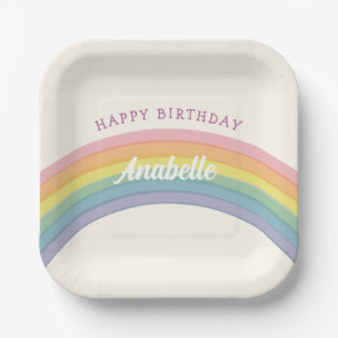 Pastel Rainbow Birthday Party Pappteller