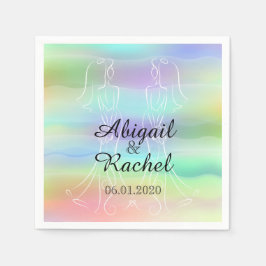 Pastel Rainbow Brides Wedding Napkin Serviette