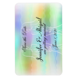 Pastel Rainbow Brides Wedding Save the Date Magnet