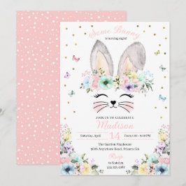 Pastel Rainbow Bunny Ears Blume Crown Geburtstag Einladung