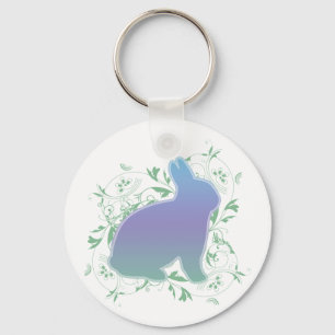 Pastel Rainbow Bunny & Wirbel Schlüsselanhänger