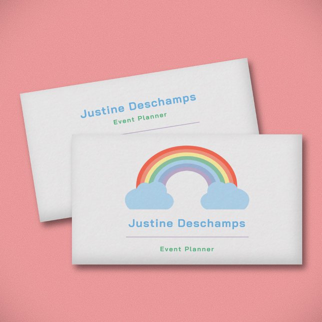 Pastel Rainbow Business Card Visitenkarte (Rainbow Business Card)