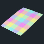 Pastel Rainbow Checkered iPad Hülle<br><div class="desc">Dieses helle,  farbenfrohe Design hat ein leicht strukturiertes,  sich wiederholendes,  karges Muster in einem lebhaften Regenbogen in Pastellfarben. Es ist ein stilvolles,  lebendiges,  hübsches kariertes Schachbrettmuster,  das wie Frühling aussieht. Genießen Sie es wie besehen oder nutzen Sie es als Hintergrund für Ihre Texte und Fotos.</div>