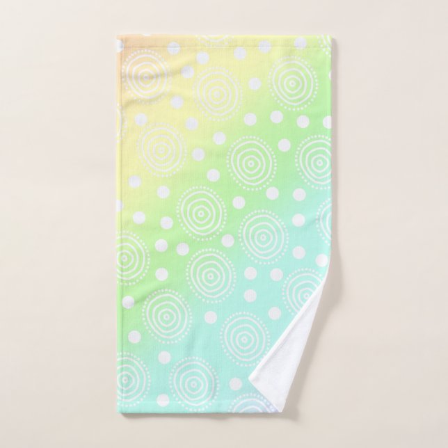 Pastel Rainbow Circles in Circles Badezimmer Handt Badhandtuch Set (Handtuch)