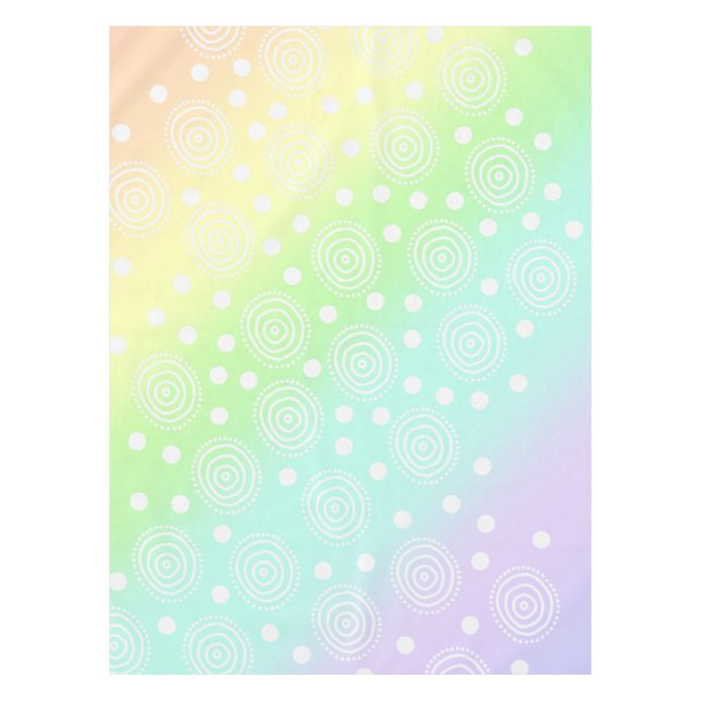 Pastel Rainbow Circles in Circles Tableclout Tischdecke (Vorderseite)