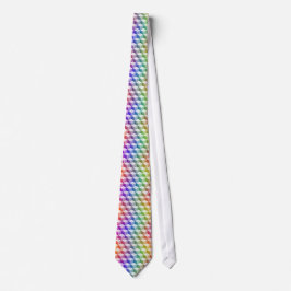 Pastel Rainbow Colored Shaded 3D Look Cubes Krawatte