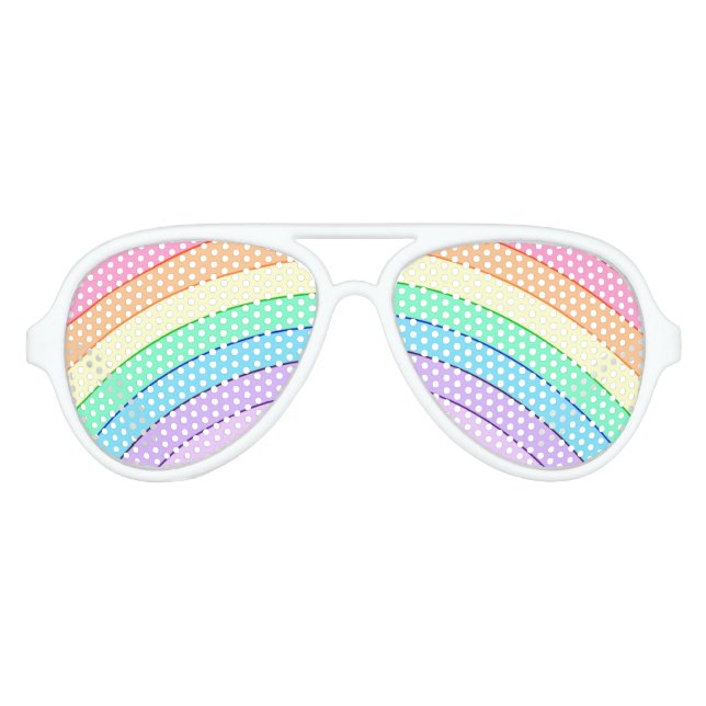 Pastel Rainbow Colorful Chic Partybrille (Vorderseite)