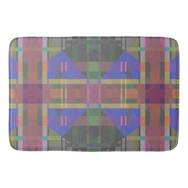 Pastel Rainbow Colorful Geometric Badematte (Vorderseite)
