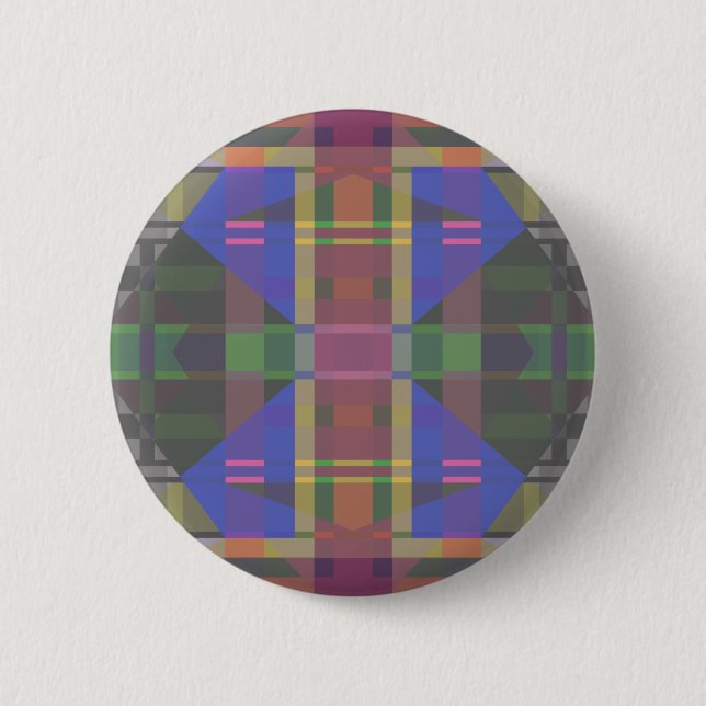 Pastel Rainbow Colorful Geometric Button (Vorderseite)