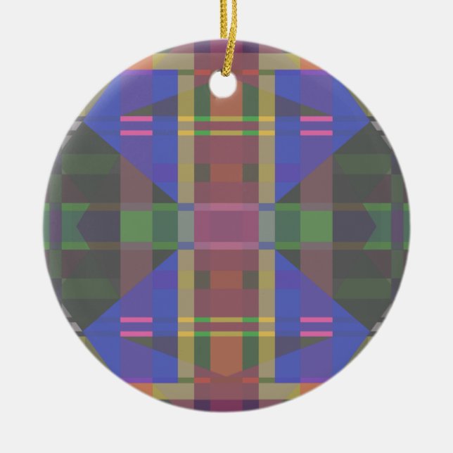 Pastel Rainbow Colorful Geometric Keramik Ornament (Vorne)