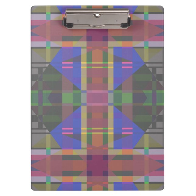 Pastel Rainbow Colorful Geometric Klemmbrett (Vorderseite)