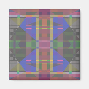 Pastel Rainbow Colorful Geometric Magnet
