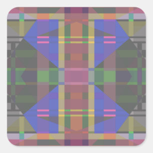 Pastel Rainbow Colorful Geometric Quadratischer Aufkleber