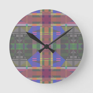 Pastel Rainbow Colorful Geometric Runde Wanduhr