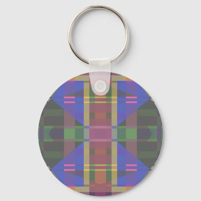 Pastel Rainbow Colorful Geometric Schlüsselanhänger (Vorderseite)