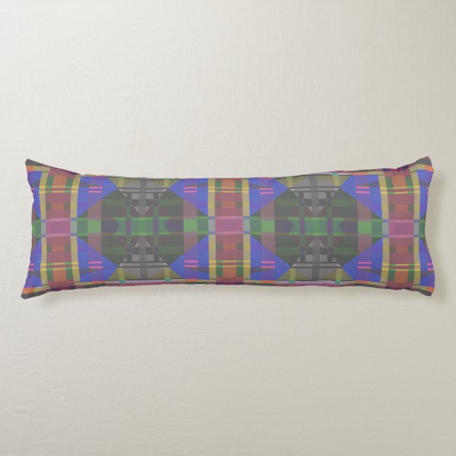 Pastel Rainbow Colorful Geometric Seitenschläferkissen (Vorderseite)