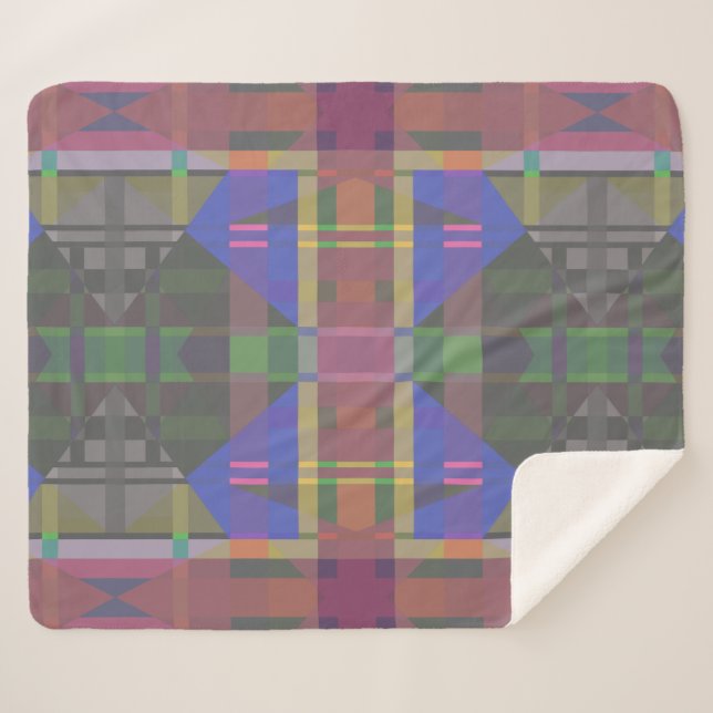 Pastel Rainbow Colorful Geometric Sherpadecke (Vorderseite (Horizontal))
