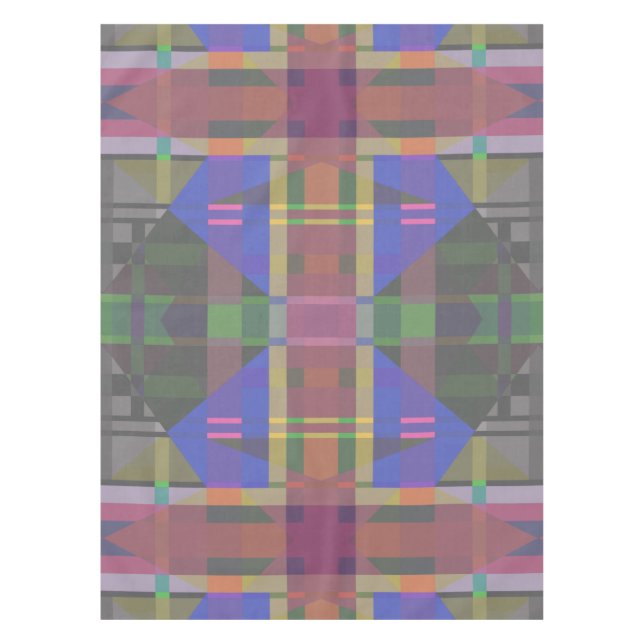 Pastel Rainbow Colorful Geometric Tischdecke (Vorderseite)