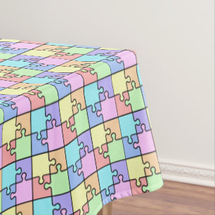 Pastel Rainbow Colour Puzzle Geometric Muster Tischdecke