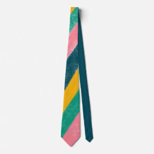 Pastel Rainbow Colour Stripe Muster Neck Tie Krawatte