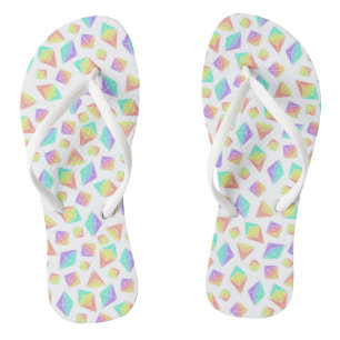 Pastel Rainbow Crystals Muster Flip Flops