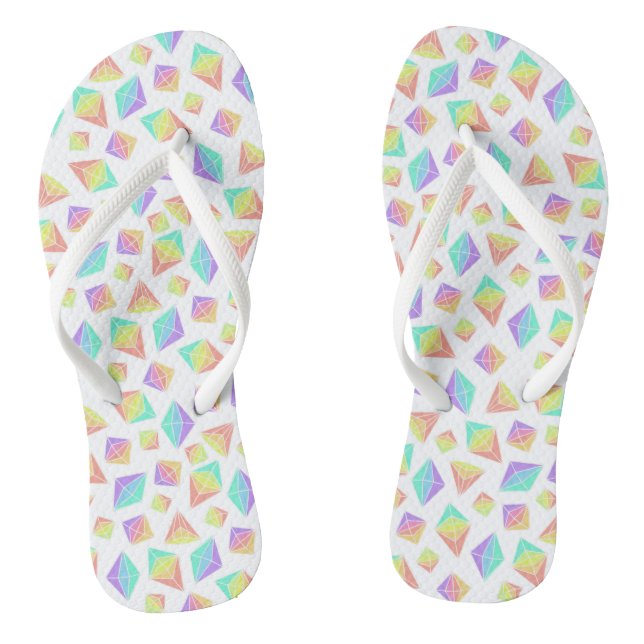 Pastel Rainbow Crystals Muster Flip Flops (Fußbett)