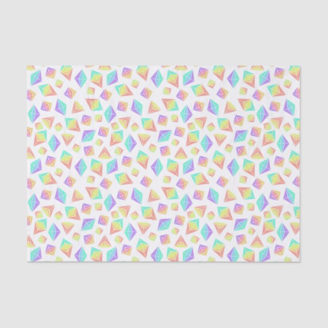 Pastel Rainbow Crystals Muster Seidenpapier (Vorderseite)