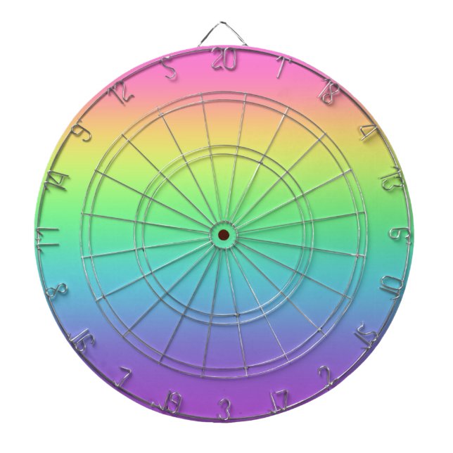 Pastel Rainbow Dartboard Dartscheibe (vorne)