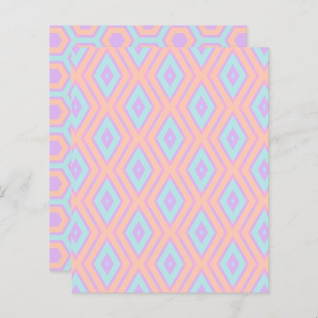 Pastel Rainbow Diamonds & Honeycomb Scrapbook (Vorne/Hinten)