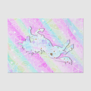 Pastel Rainbow Diamonds & Stars Magisches Einhorn Seidenpapier