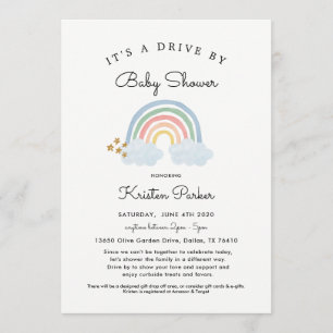 Pastel Rainbow Drive by Baby Dusche Einladung Boy
