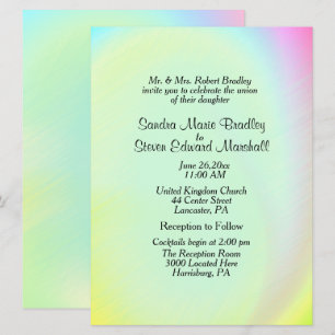 Pastel Rainbow Faire-part de mariage avec réceptio