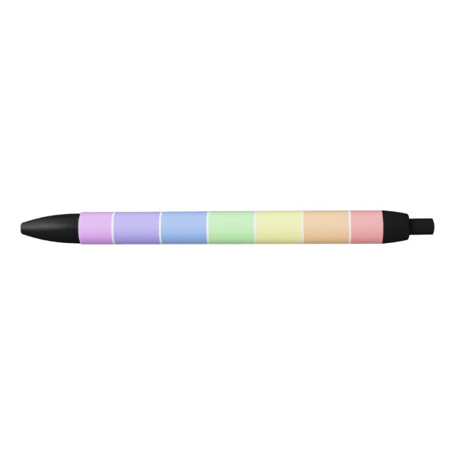 Pastel Rainbow Farbenfrohe Streifen Muster Kugelschreiber (Vorderseite)